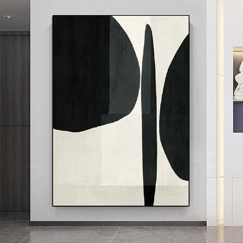 Handmade Black White 3D Minimalist Painting on Canvas Large hand painted Beige Art Wabi Sabi Abstract Wall Art oil painting FOR Living room artwork4