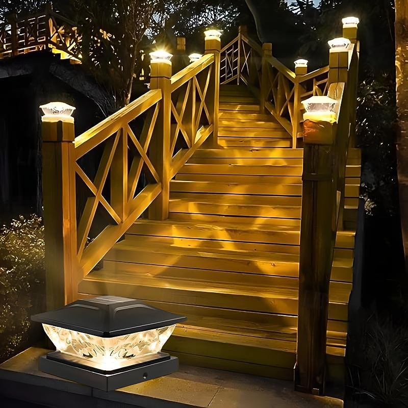 1pc Fence Post Solar Lights, Solar Post Cap Lights, Solar Powered Waterproof Deck Lights with Auto Switch, Suitable for Wood Fence Garden Patio4