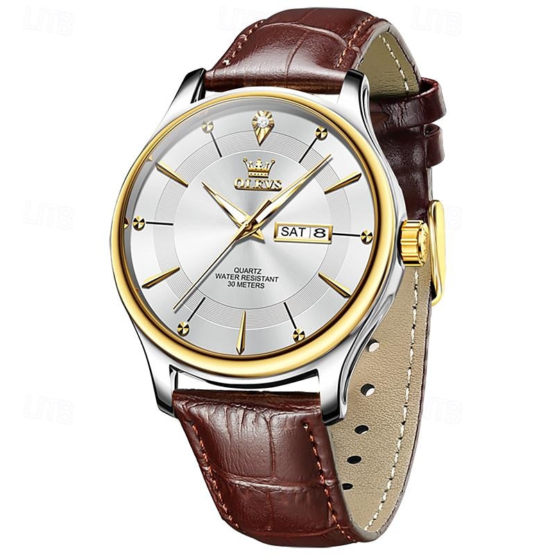 New Olevs Brand Fashion Trend Belt Men'S Watch Luminous Calendar Week Display Simple Leisure Waterproof Men'S Watch3