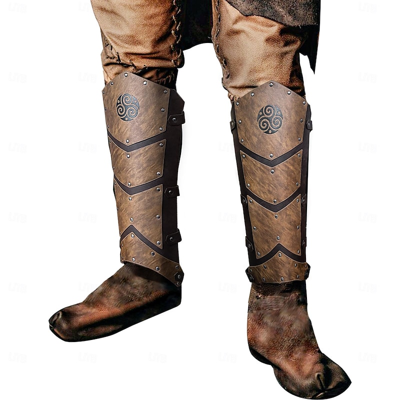 Retro Vintage Punk & Gothic Medieval Masquerade Gaiters Boot Covers Viking Celtic Knight Fancy Dress Men's Unisex Viking Carnival Masquerade Performance Party Stage Adults' Shoe Cover Legguards