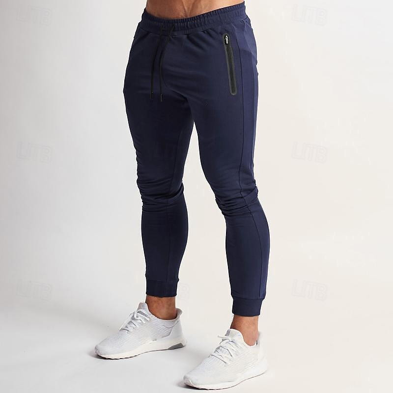 Men's Sweatpants Running Pants Track Pants Pocket Drawstring Elastic Waistband Pants / Trousers Outdoor Sports & Outdoor Athletic Cotton Breathable Soft Marathon Running Workout Tailored Fit3