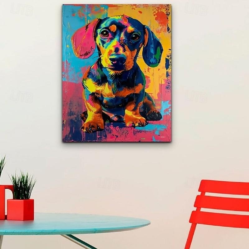 Rottweiler Pop Art Canvas paInting hand painted Wall Art Dachshund oil painting hand painted Pop Art Canvas painting handmade Wall Art  Beautiful Colorful Butterfly Wall Art painting4
