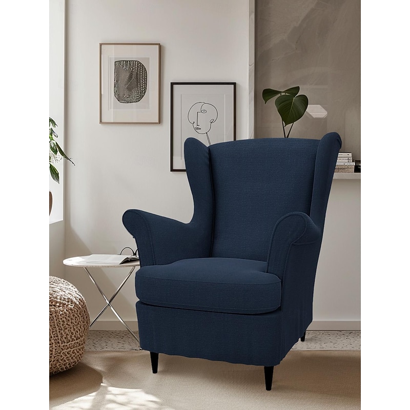 Linen Wingback Chair Cover with Armrest Cover Machine Washable Dryable STANDcover LITB PRIME cover4