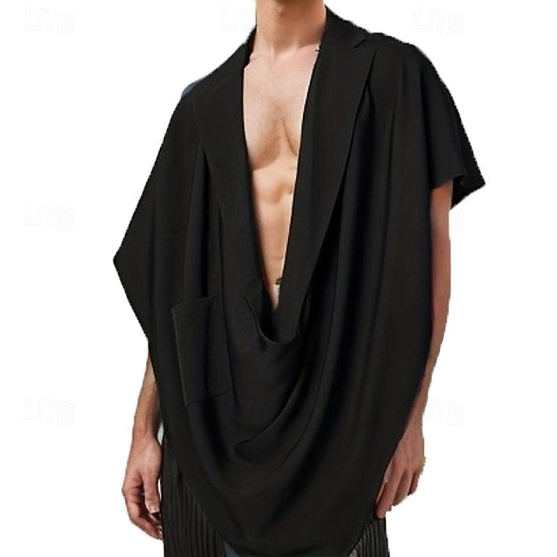 Men's Tank Top Vest Top Undershirt Sleeveless Shirt Sleeveless Lapel Spring & Summer Plain Fashion Designer Basic Front Pocket Vacation Street Going out Black Khaki Dark Blue Top Tee for Men3