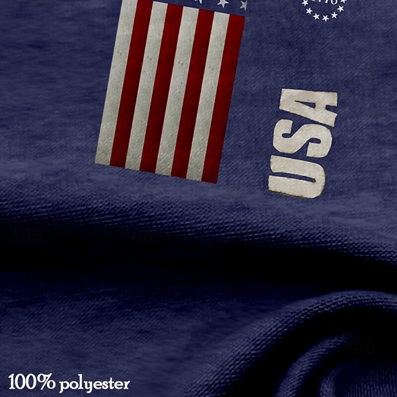 Men's 4th of July Patriotic Shirts American US Flag 1776 Designer Men's 3D Print T shirt Tee Henley Shirt Casual Daily T shirt Blue Short Sleeve Henley Shirt Summer Clothing Apparel S M L XL XXL 3XL3