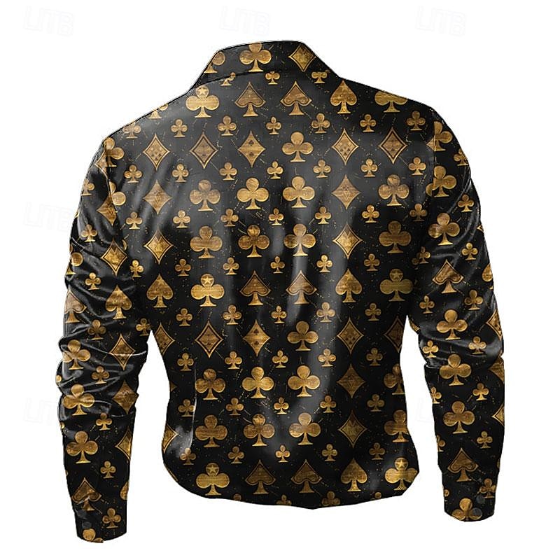 Men's Button Up Shirt Printed Shirts Long Sleeve Casual Formal Summer Spring Fall Turndown Buttons Print Yellow2