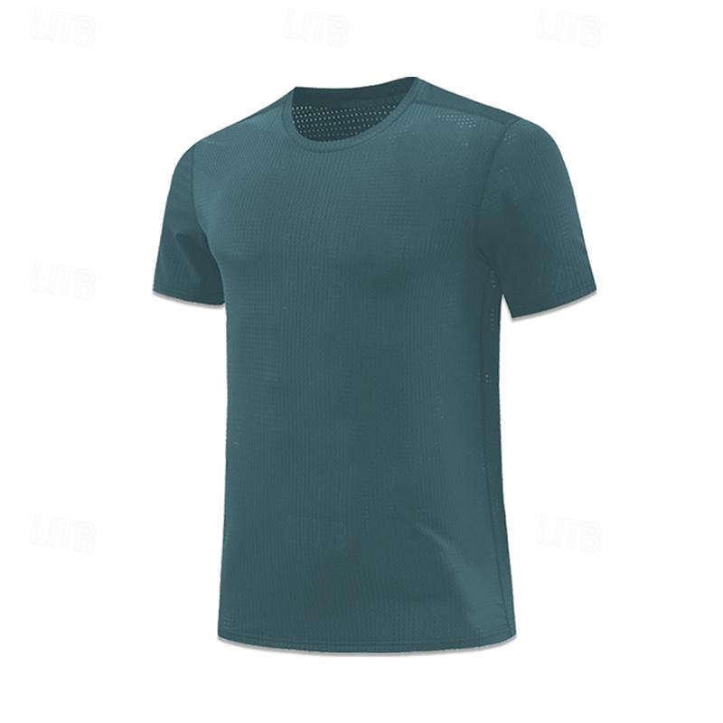Men's T shirt Short Sleeve Crew Neck Tee Tshirt Muscle T-Shirt Short Sleeve Shirt Outdoor Quick Dry Workout Soft Sweat wicking Polyester Dark Grey Black White Gym Climbing Camping / Hiking / Caving3