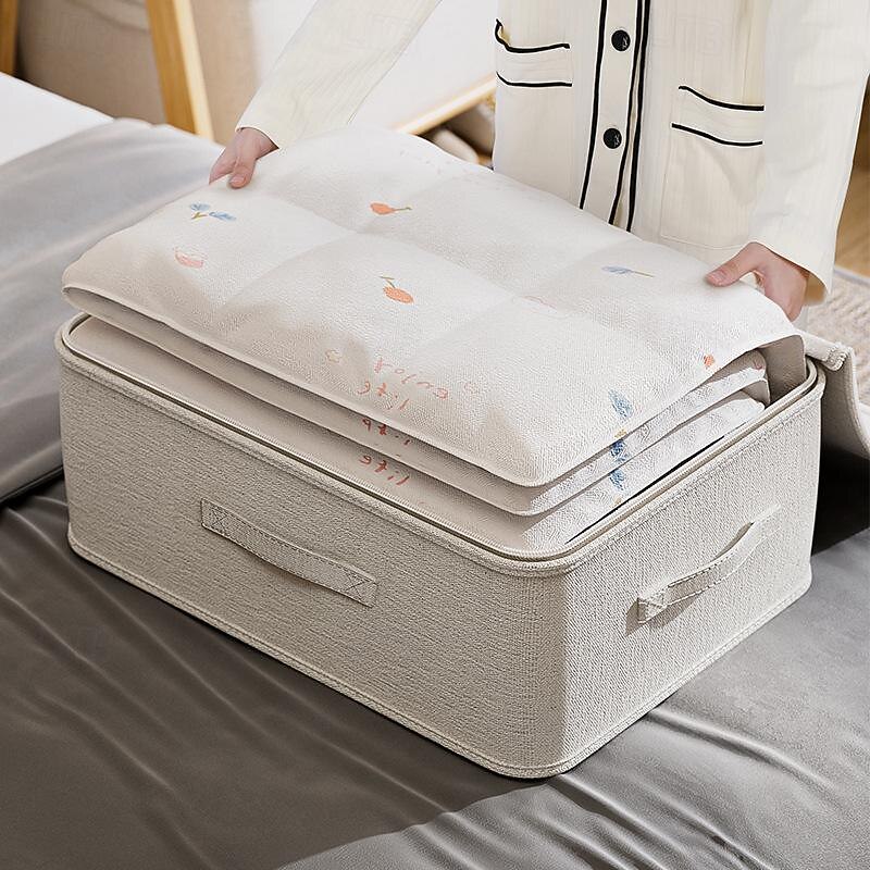 Cotton Linen Storage Bag Clothes Storage Folding Large Capacity Luggage Packing Bag Household Quilt Storage Bag2
