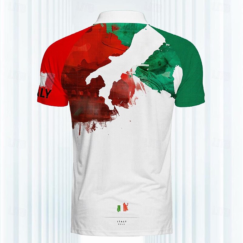 Men's Veterans Patriotic Sports Polo Shirts Golf Shirt Short Sleeve Polo Shirts Collared Shirts Casual Sportswear Vacation Wear 3D Print Buttons Spring & Summer White2