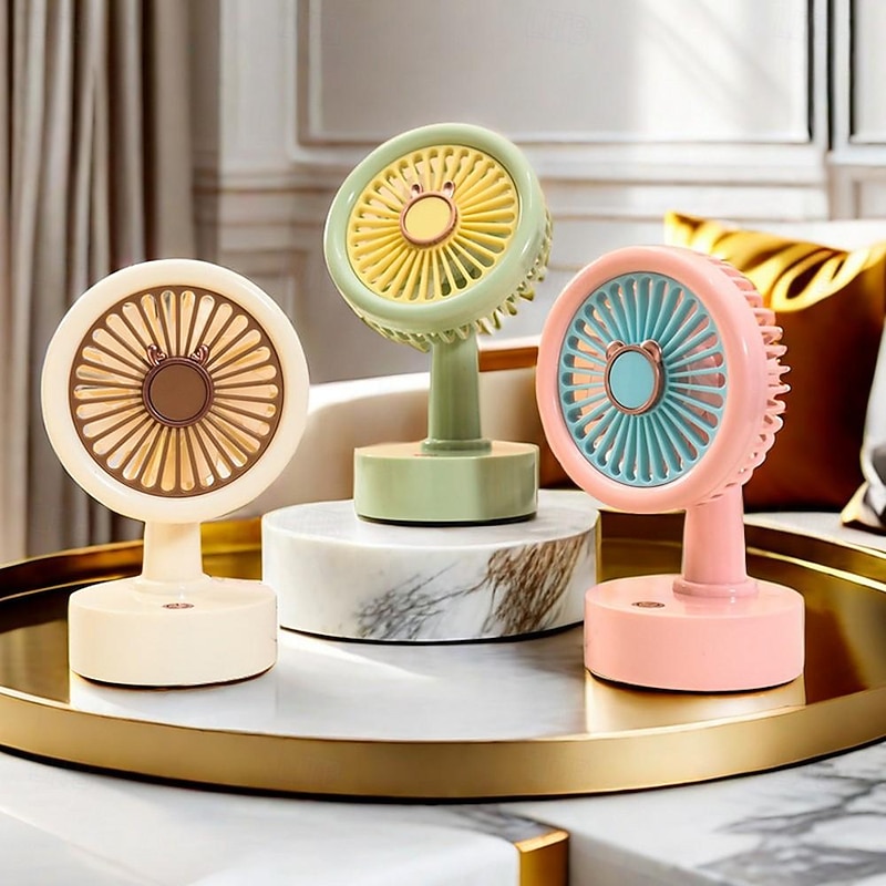 Mini Desktop Fan - Portable, Convenient Three-Speed Cooling Fan, Powerful Rechargeable Fan for Students, Home, Office, and Outdoor Use