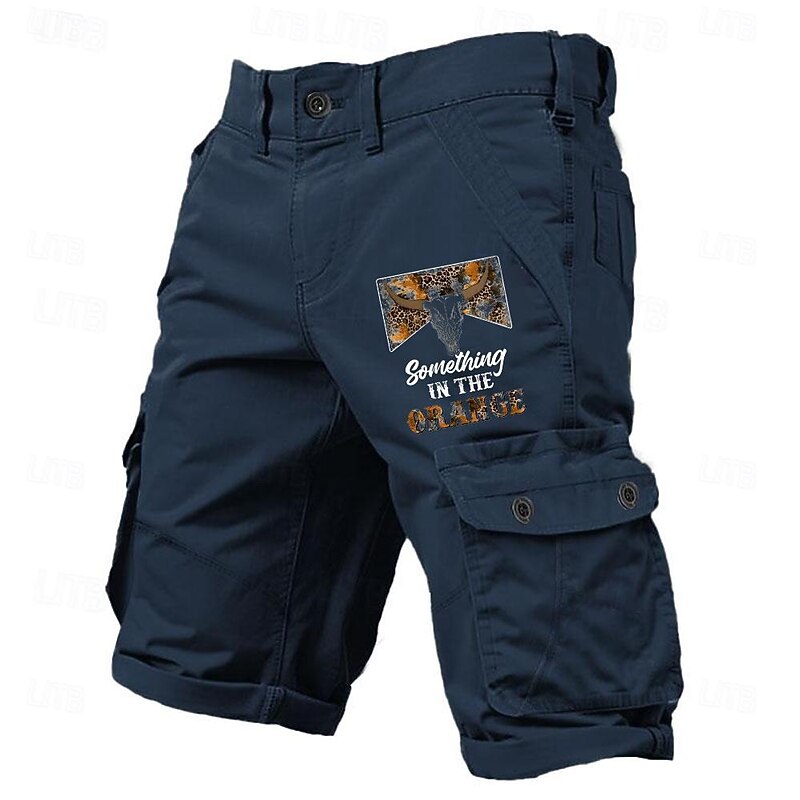 Men's Cow Letter Cargo Shorts Mid Waist Sports Fashion Designer Outdoor Sports Outdoor Casual 6 Pocket Designer Clothing Apparel3