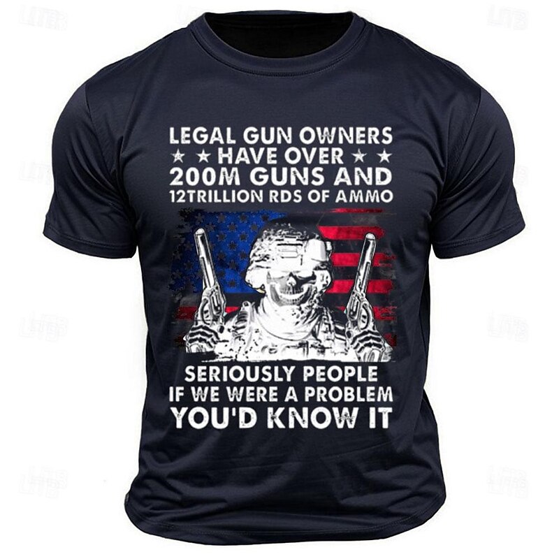 Veterans Day Men's Patriot Patriotic Veteran Flag Skull Letter American US Flag Veterans T shirt Tee Top Short Sleeve T shirt Crew Neck Shirt Sports Classic Casual Street Sports Outdoor Black White4