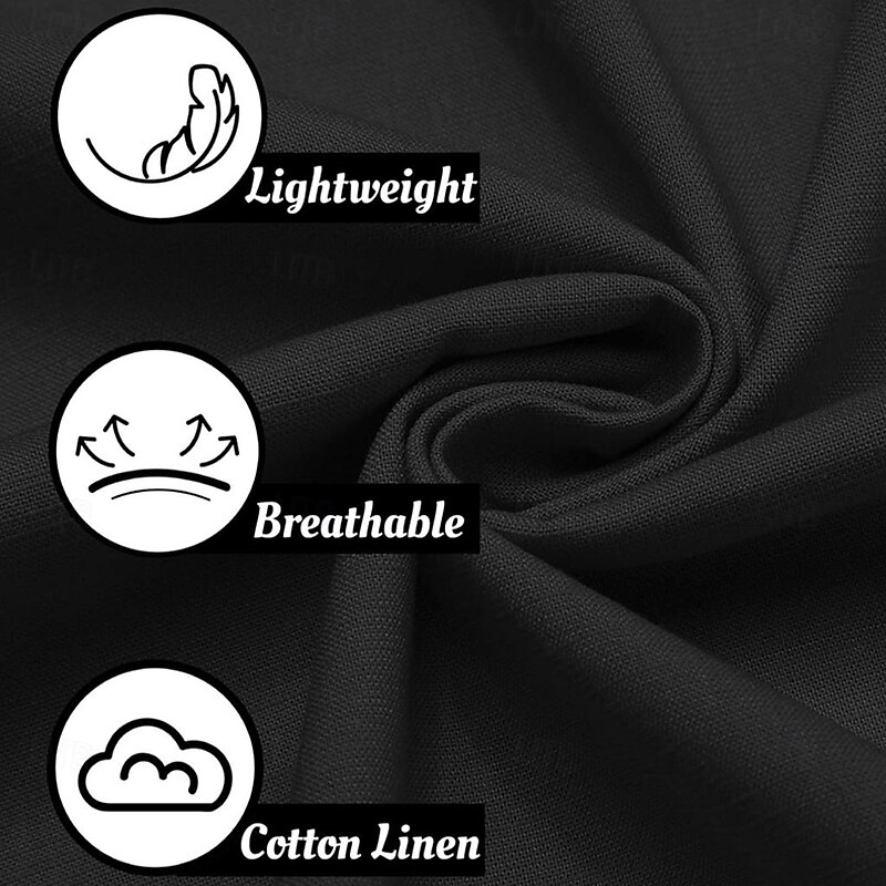 Men's Shirt Linen Shirt Summer Shirt Beach Wear Button Up Shirt Plaid Vacation Curise Black White Pink Blue Short Sleeve Fold-over Collar Spring & Summer Clothing Apparel Patchwork3