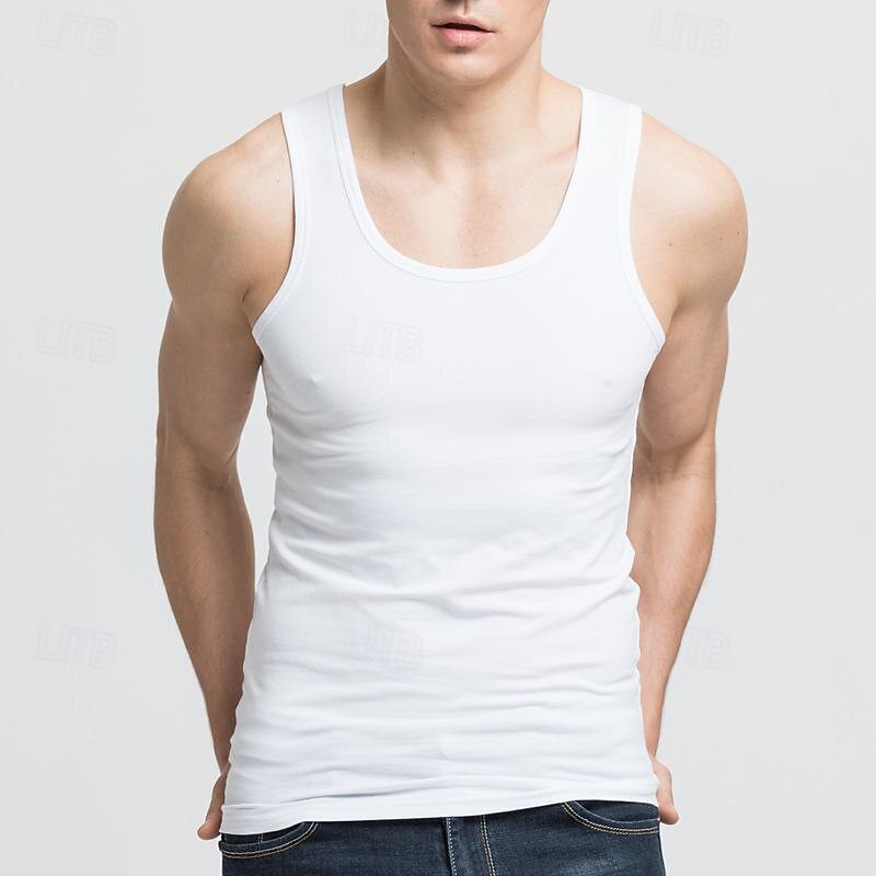 Men's Workout Tank Top Running Tank Top Gym Tank Top Sleeveless Vest / Gilet Casual Athleisure Solid Colored Spandex Quick Dry Soft Breathable Gym Workout Walking Jogging Sportswear Activewear Black2