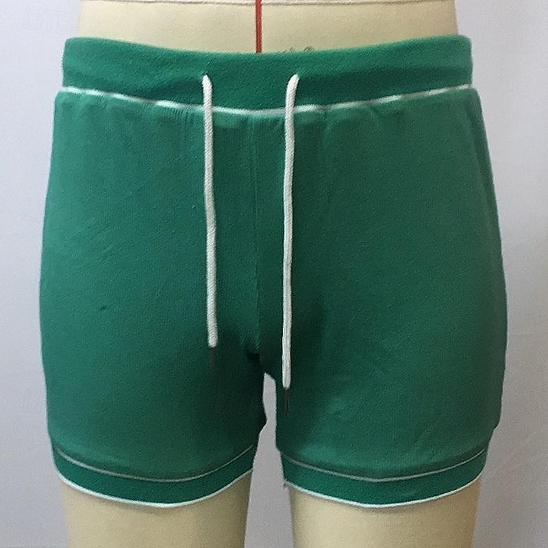 Men's Sweat Shorts Shorts Bermuda shorts Drawstring Elastic Waist Color Block Plain Comfort Sports Short Yoga Daily Fashion Athleisure Green Micro-elastic2