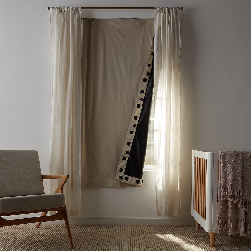 Portable Blackout Curtain Cloth Non-perforation Installation Adhesive Sunscreen Curtain Portable Suction Cup Curtain Fabric Beige2