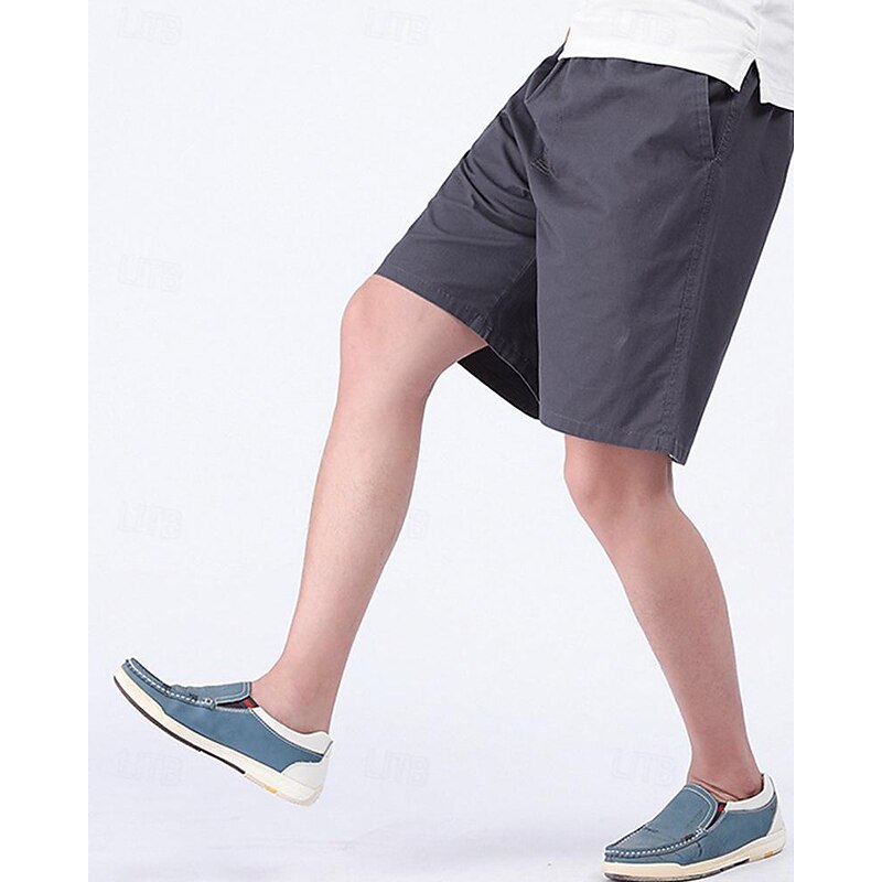 Men's Tactical Shorts Cargo Shorts Shorts Drawstring Elastic Waist Multi Pocket Plain Wearable Knee Length Outdoor Daily Camping & Hiking Fashion Classic Black Army Green3