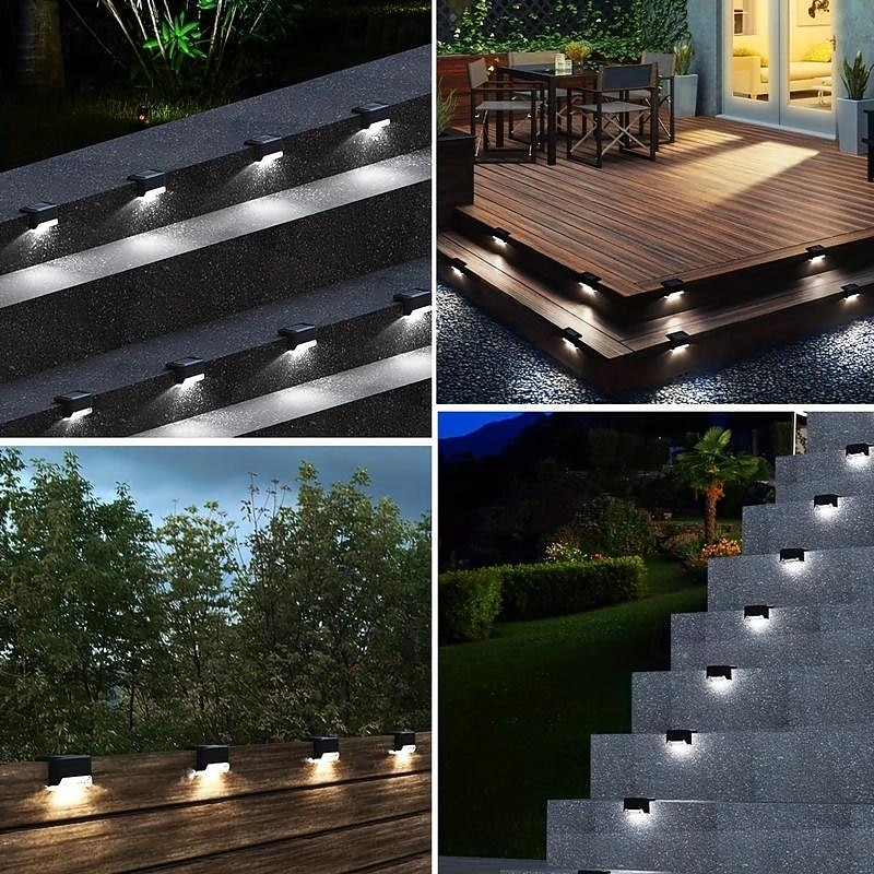 20pcs Solar LED Fence Lights - Effortless Charging, Durable Waterproof Design - Brighten Your Garden, Steps & Pathways with Cool White Ambiance - A Perfect Decorative Lighting Solution for Courtyards