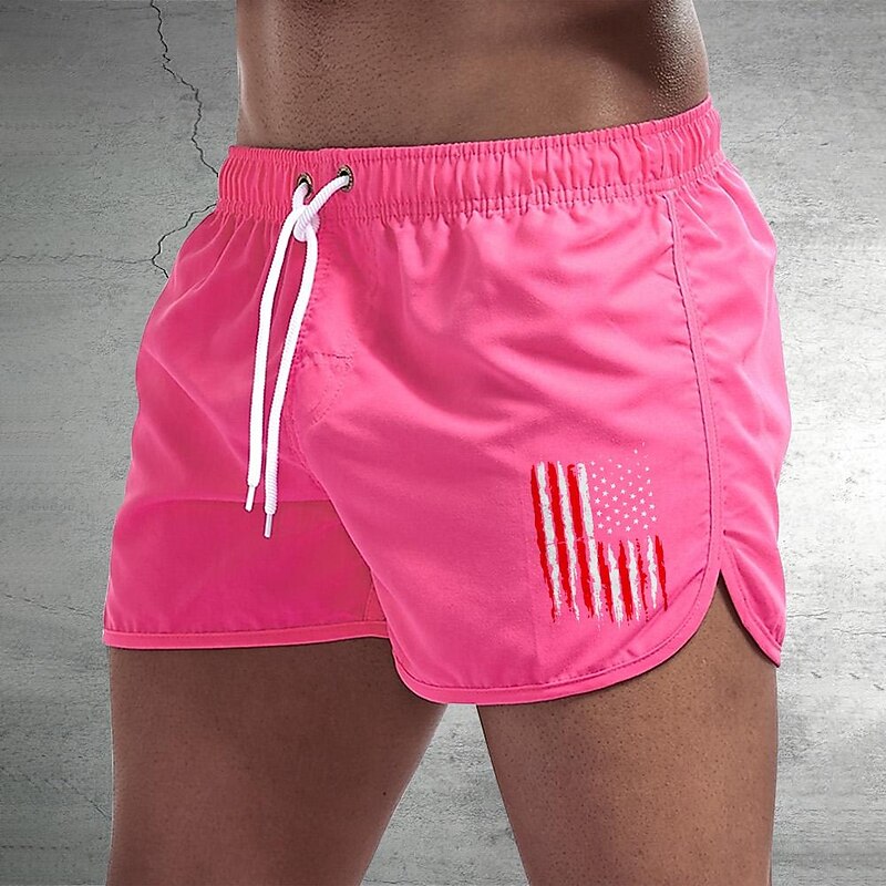 Men's Board Shorts Swim Shorts Swim Trunks Drawstring Elastic Waist National Flag Comfort Quick Dry Short Holiday Beach Weekend Fashion Casual Black Yellow Micro-elastic2