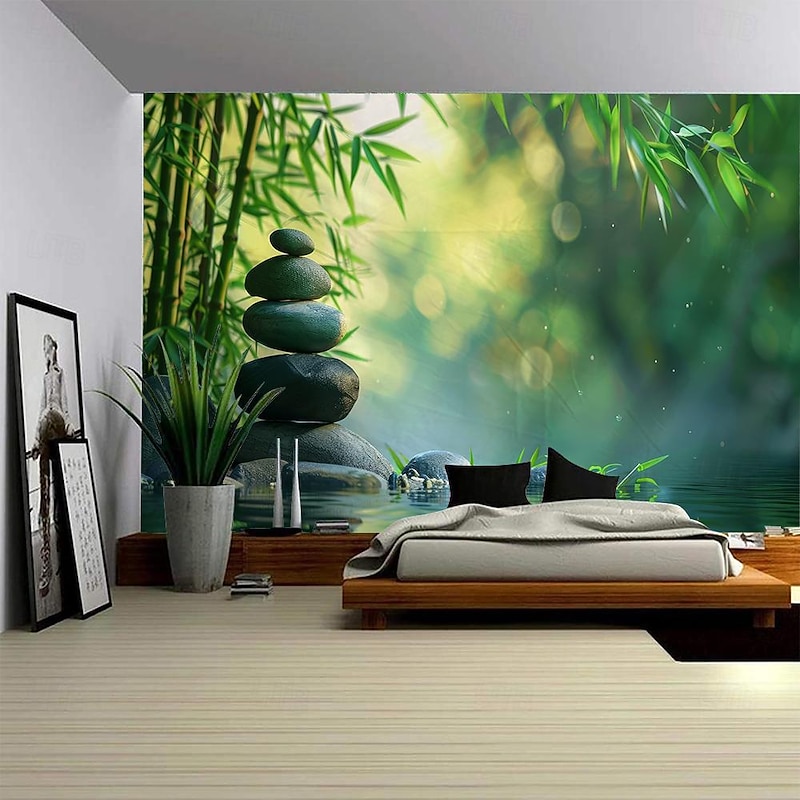 Nature Zen Meditation Hanging Tapestry Wall Art Large Tapestry Mural Decor Photograph Backdrop Blanket Curtain Home Bedroom Living Room Decoration3
