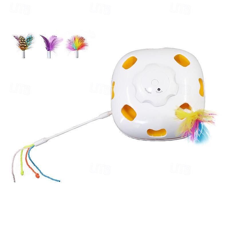 Chew Toy Feather Toy Interactive Toy Squeak Toy Catnip Toy with LED Durable Automatic USB Charger Pet Exercise for Cat Kitten Indoor Pet Play3