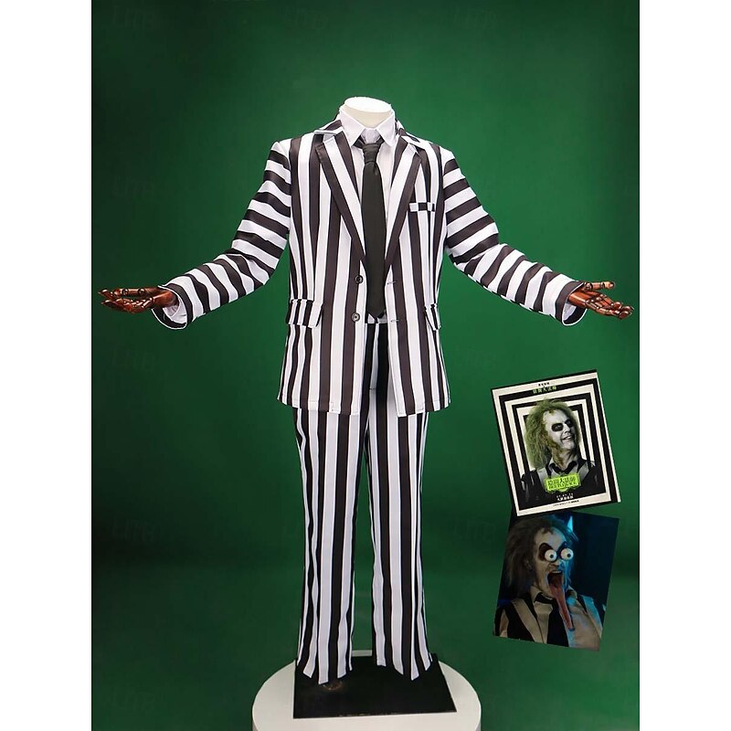 Beetlejuice Lydia Deetz Halloween Fancy Costume Suits & Blazers Halloween Group Couples Costumes Beetlejuice 2 Horror Movie Adults' Men's Women's Halloween Carnival Performance Party Easy Halloween3