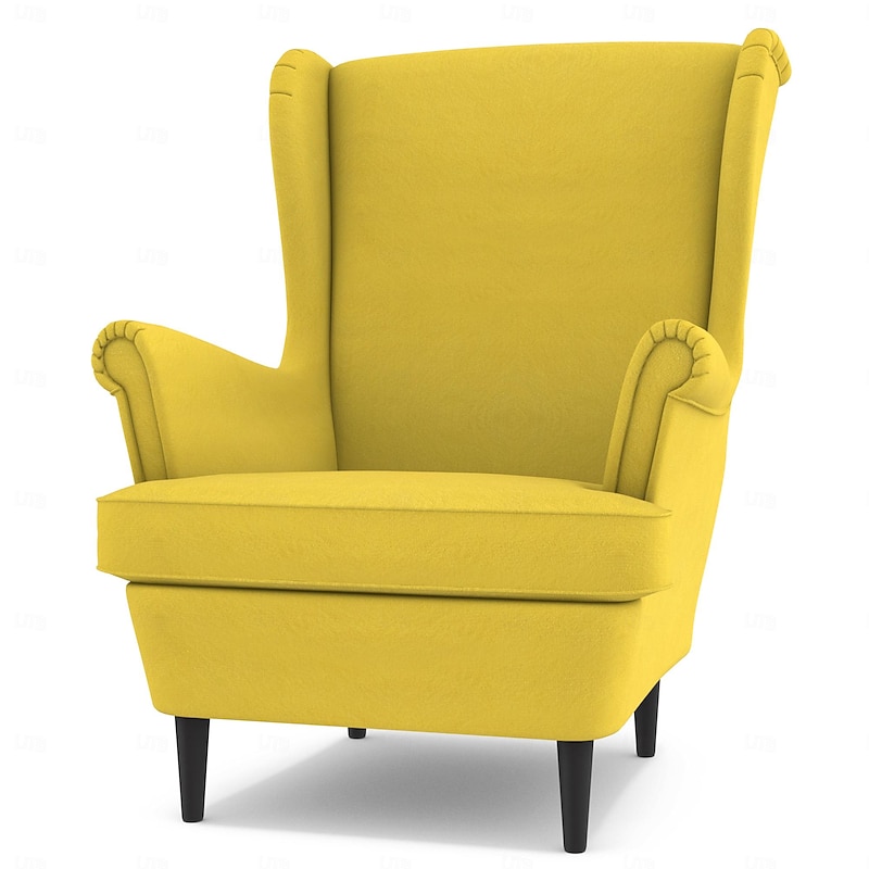 Velvet Wing Chair Cover Solid Color Quilted Slipcovers STANDcover LITB PRIME cover3