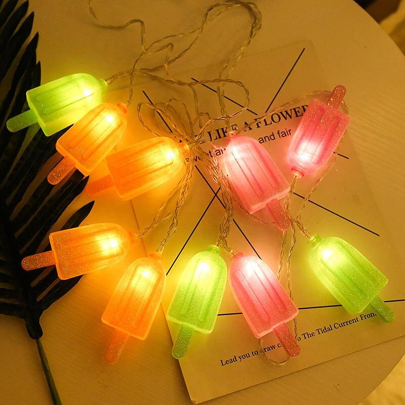 LED Stick Ice String Light, Summer Stick Ice String Light 1.5m 10LED Battery Powered Ice Cream Color Lights Summer Party Home Decoration Garden Light3