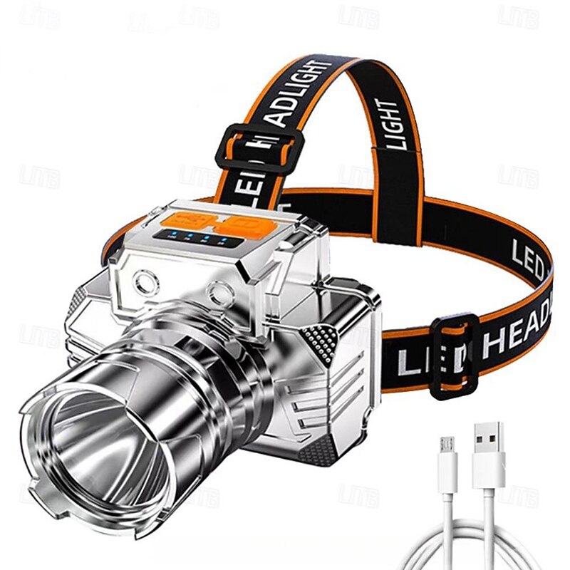 Zoomable 3-in-1 Head Light Induction Flashlight,  Super Bright Headlamp with 800mAh Rechargeable Battery Powered for Outdoor Camping Use2