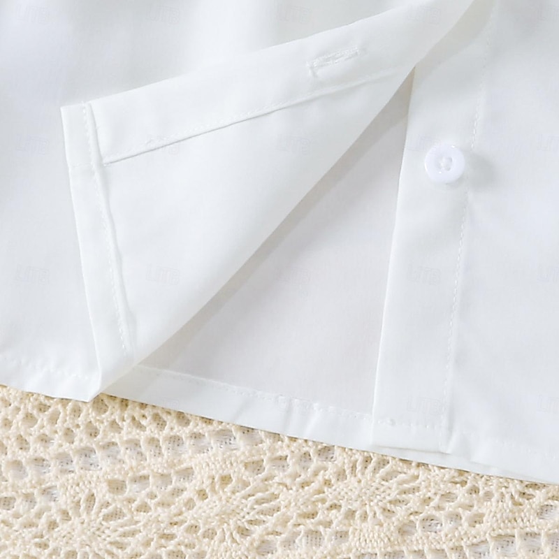 2 Pieces Kids Girls' Floral Crewneck Dress Suits Set Sleeveless Fashion School 7-13 Years Summer White3