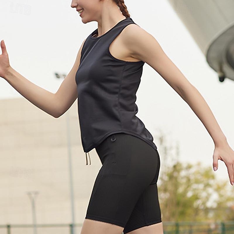 Women's Workout Tank Top Running Tank Top Gym Tank Top Sleeveless Vest / Gilet Casual Athleisure Solid Colored Quick Dry Soft Breathable Gym Workout Walking Jogging Sportswear Activewear Black White4