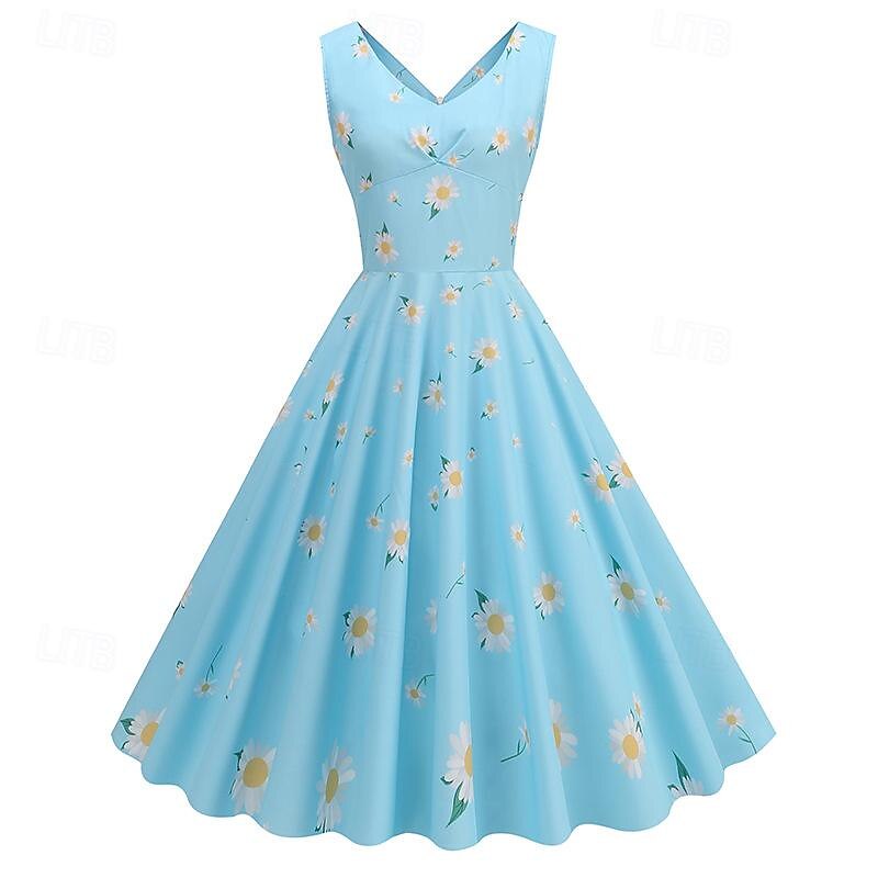 Retro Vintage 1950s Vacation Dress Midi Dress Swing Dress Flare Dress Floral Fruit Fancy Dress Women's Masquerade Casual Daily Bachelorette Party Adults' Dress Homecoming Dresses2