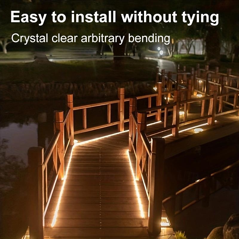 1pc Outdoor Solar Strip Light, Waterproof LED Strip 7M-300LED Summer Light Illuminates Your Courtyard Garden Path4