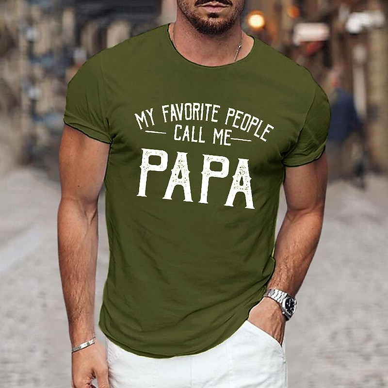 Men's Graphic Prints Daddy Letter Print Family T Shirt Graphic Tee Cotton Short Sleeves Graphic Shirt Black White Navy Blue Comfortable Tee Vacation Street Fashion Designer Clothing3