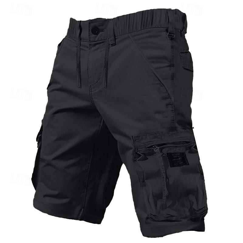 Men's Tactical Shorts Cargo Shorts Shorts Buttons Multi Pocket Plain Wearable Short Outdoor Daily Camping & Hiking Fashion Classic Black Army Green4