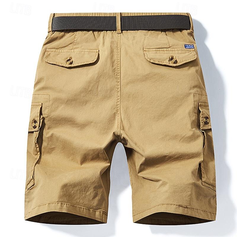Men's Tactical Shorts Cargo Shorts Shorts Elastic Waist Multi Pocket Plain Wearable Knee Length Outdoor Daily Camping & Hiking Fashion Classic Black Yellow2