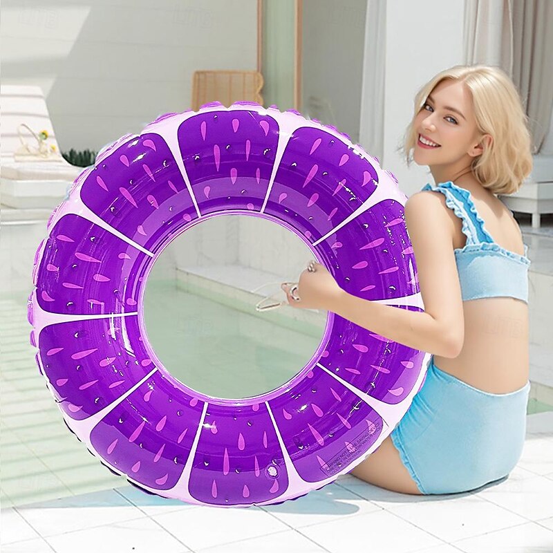 Inflatable Swim Tube Raft with Summer Fruits Painting, Pool Toys for Swimming Pool Party Decorations3