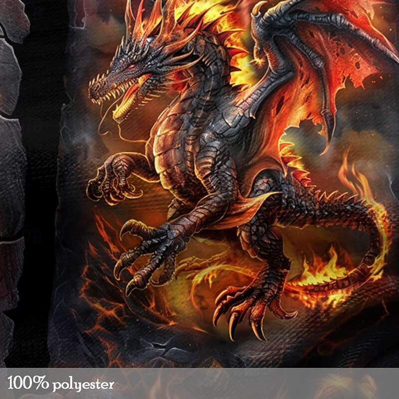 Men's Dragon T Shirt Short Sleeve T shirt 3D Print Crew Neck Shirt Designer Gothic Party Street Casual Black 1 Black Summer Spring Clothing Apparel S M L XL XXL XXXL3