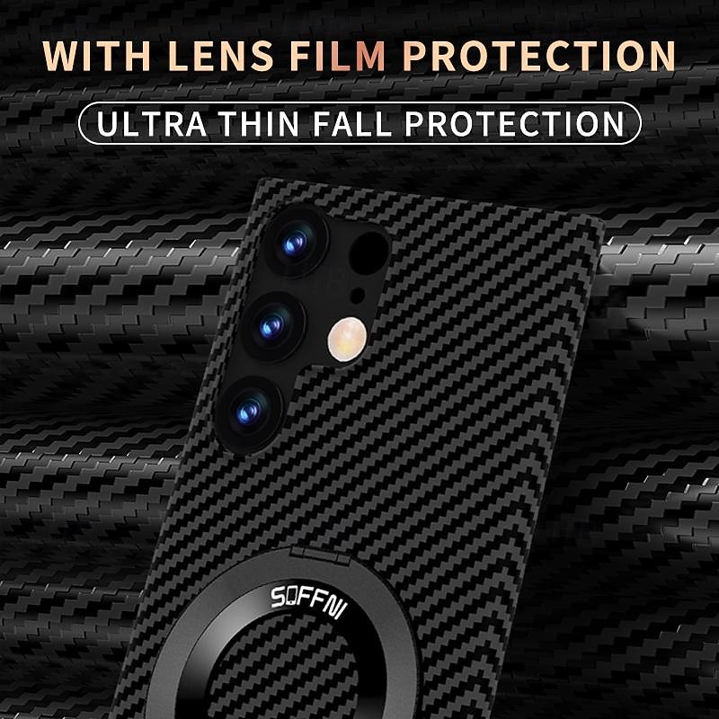 Phone Case For Samsung Galaxy S25 S24 S23 S22 S21 Ultra Plus Back Cover with Stand Holder Support Wireless Charging Shockproof PC Metal3