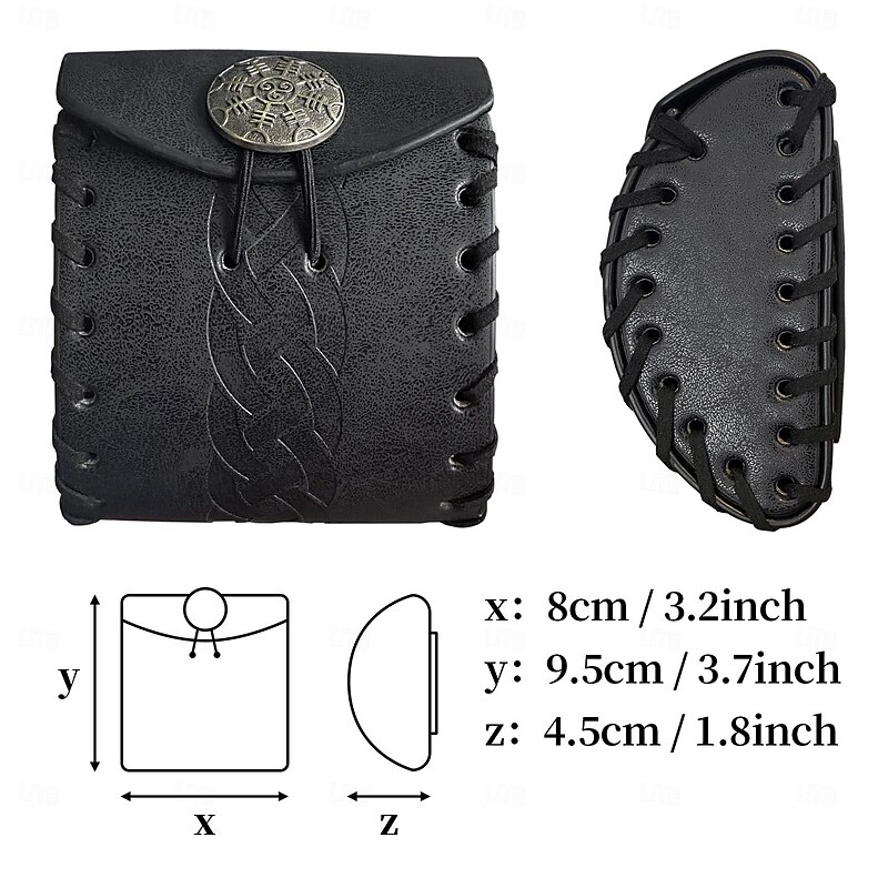 Punk & Gothic Medieval 17th Century Bag Belt Pouch Dice Bag Celtic Knight Elven Fancy Dress Men's Women's Unisex Celtic Viking Carnival Masquerade Halloween Masquerade Adults' Bag4