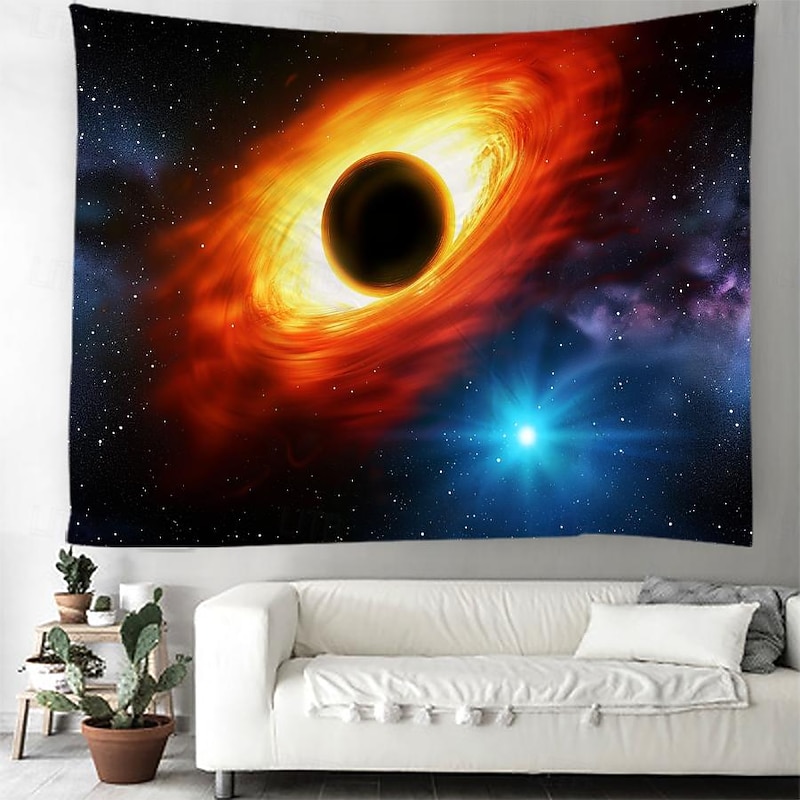 Blacklight Tapestry UV Reactive Glow in the Dark Glow Party Neon Universe Sky Trippy Misty Nature Landscape Hanging Tapestry Wall Art Mural for Living Room Bedroom 19