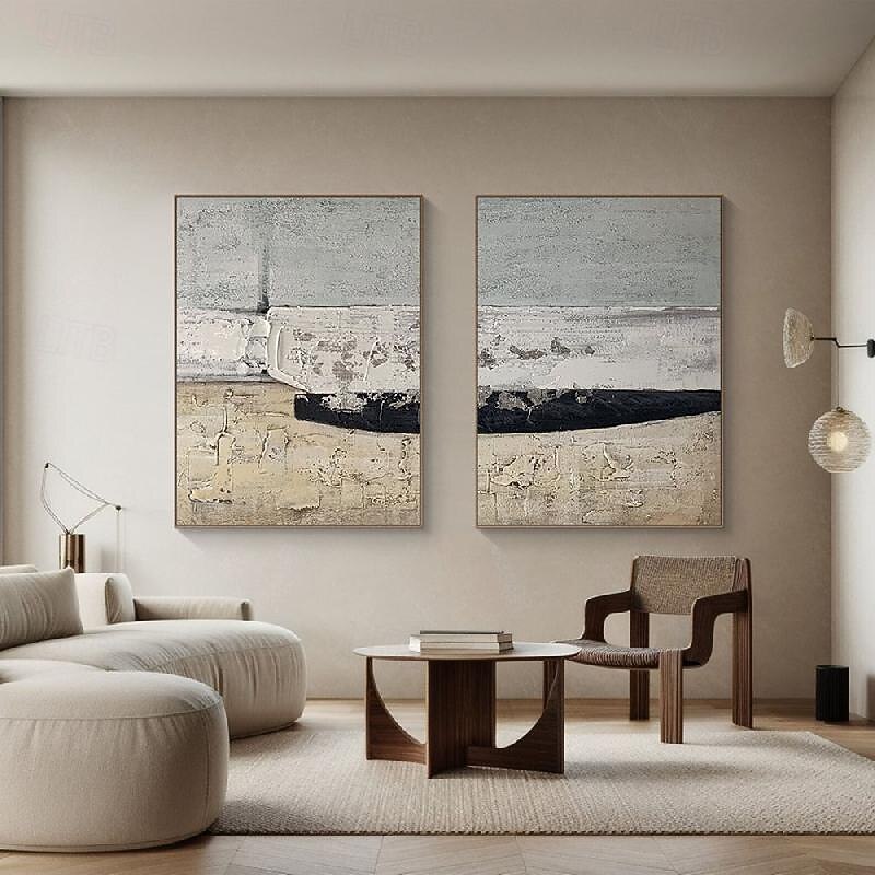 PAINTING White Wabi-Sabi painting Handpainted Blue White Textured Painting White Wabi-Sabi Wall Art Neutral Minimalist Wall Art Black Textured Canvas Art Neutral Wall Decor4