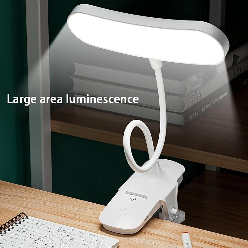1pc USB Charging Desk Lamp with Adjustable Clamp, LED table lamp Soft Reading Light, Bedside Book Light, Gentle Night Light, LED Touch Dimming, Eye Protection Ideal for Bedside Tables or Desks2