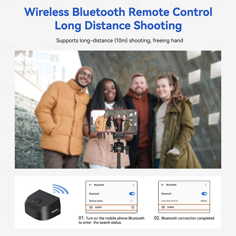 PH-14 Fill Light, Wireless Bluetooth Remote Control Three-Gear Adjustable Selfie Light, Smartphone Camera Shutter Handle Grip Detachable for iPhone Samsung Google OnePlus Phones Video/Photo Shooting4