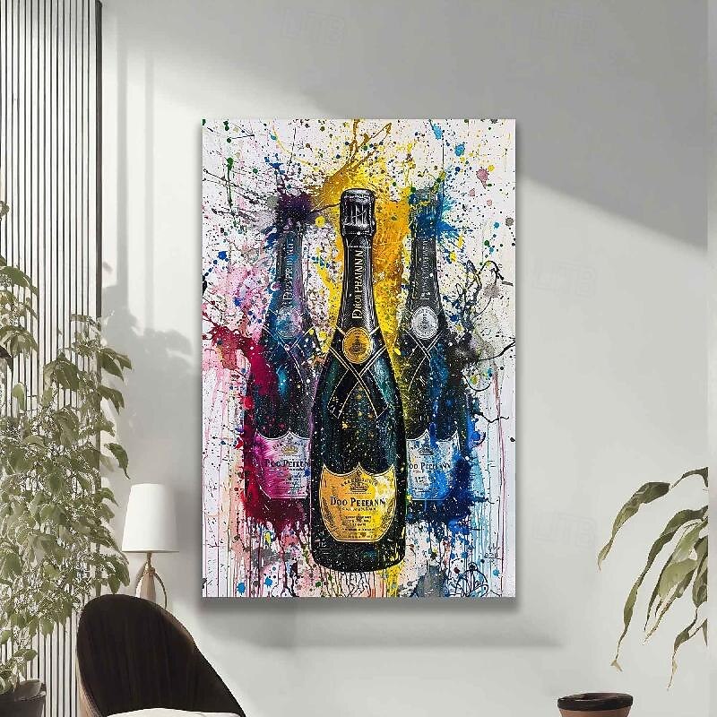 Wine Bottles oil painting hand painted Wall Art Wine Canvas Wine Painting Wine oil painting for wall decoration handmade Wall Art Wine Painting3