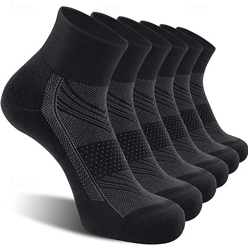 Men's 6 Pieces Multi Packs Socks Running Socks Casual Socks Black White Color Color Block Sports & Outdoor Daily Vacation Basic Medium Spring Fall Fashion Casual2