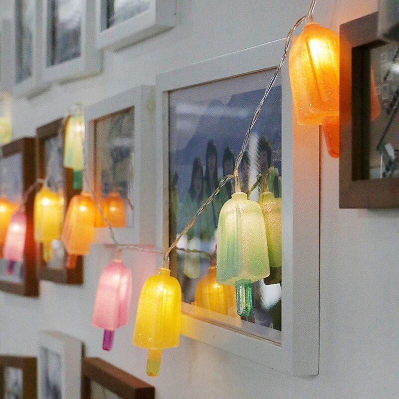 LED Stick Ice String Light, Summer Stick Ice String Light 1.5m 10LED Battery Powered Ice Cream Color Lights Summer Party Home Decoration Garden Light2