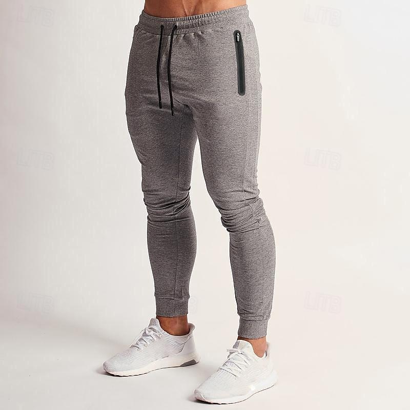 Men's Sweatpants Running Pants Track Pants Pocket Drawstring Elastic Waistband Pants / Trousers Outdoor Sports & Outdoor Athletic Cotton Breathable Soft Marathon Running Workout Tailored Fit