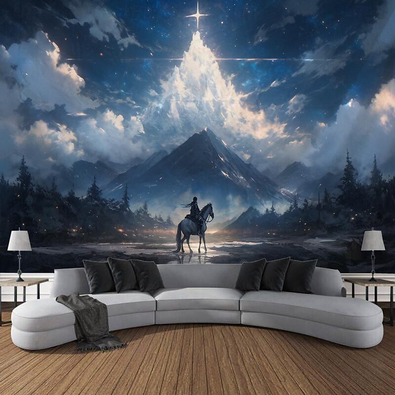 Nature Hanging Tapestry Wall Art Large Tapestry Mural Decor Photograph Backdrop Blanket Curtain Home Bedroom Living Room Decoration Nothern Light Aurora2