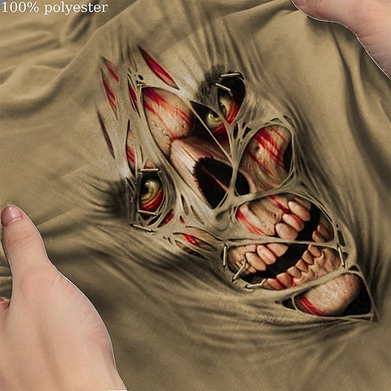 Men's 3D Print Cool Skulls Halloween Costumes Sweat Shorts Beach Shorts Terry Shorts Mid Waist Vintage Casual Daily Holiday Streetwear Drawstring Elastic Waist 3D Print Designer Clothing Apparel3